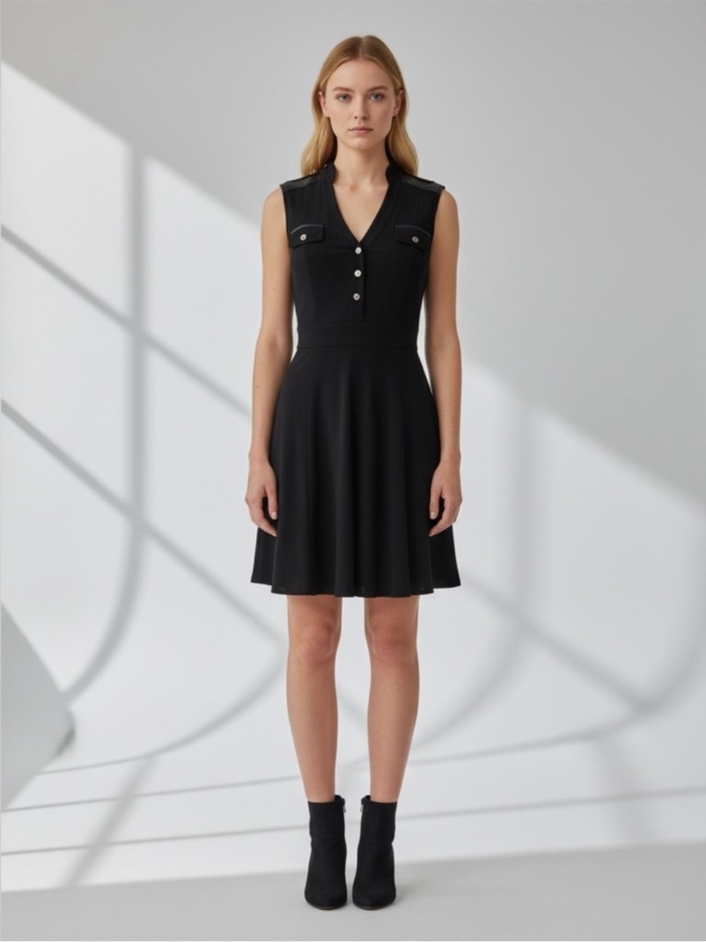 White House Black Market Sleeveless Jersey Shirtdress 0 XS